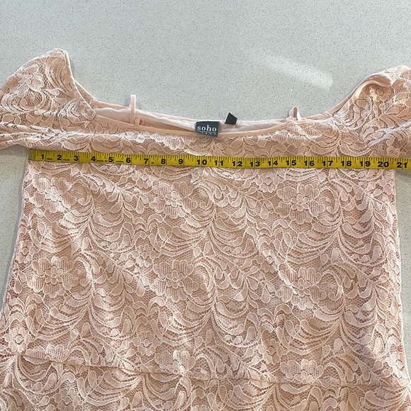 NWT Soho by New York & Co Pink Lace 3/4 Sleeve Blouse - Size L - Picture 10 of 11